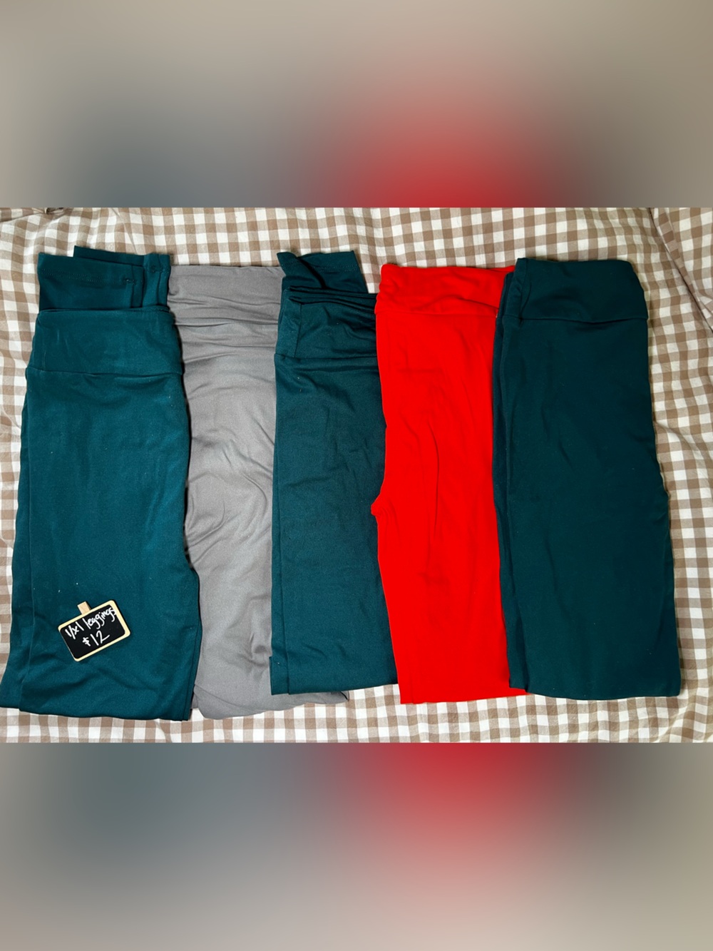 Assorted Leggings Pack in Teal, Gray, and Red